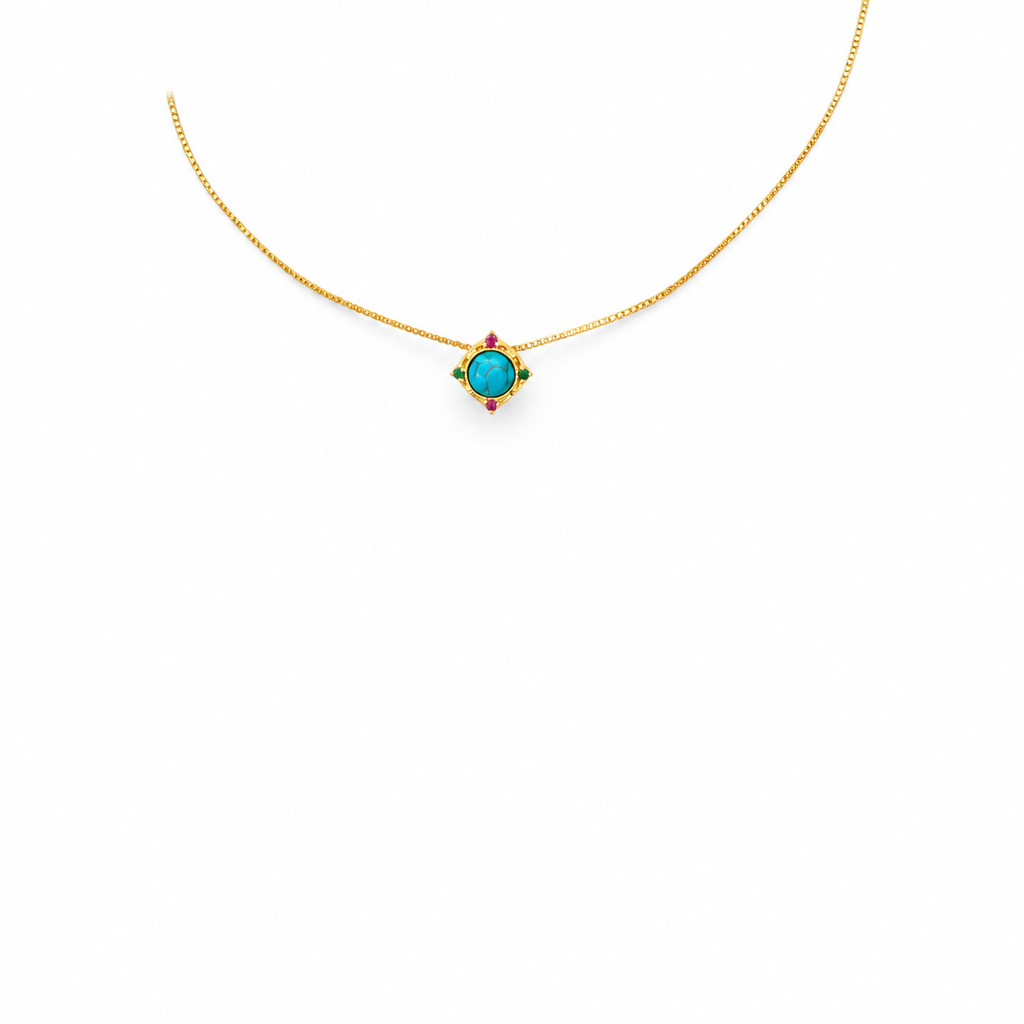 cadena cz turquesa