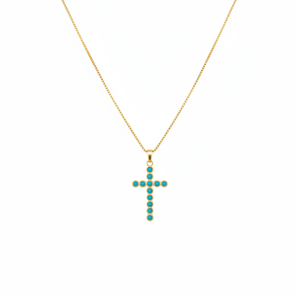 CADENA CROSS TURQUESA