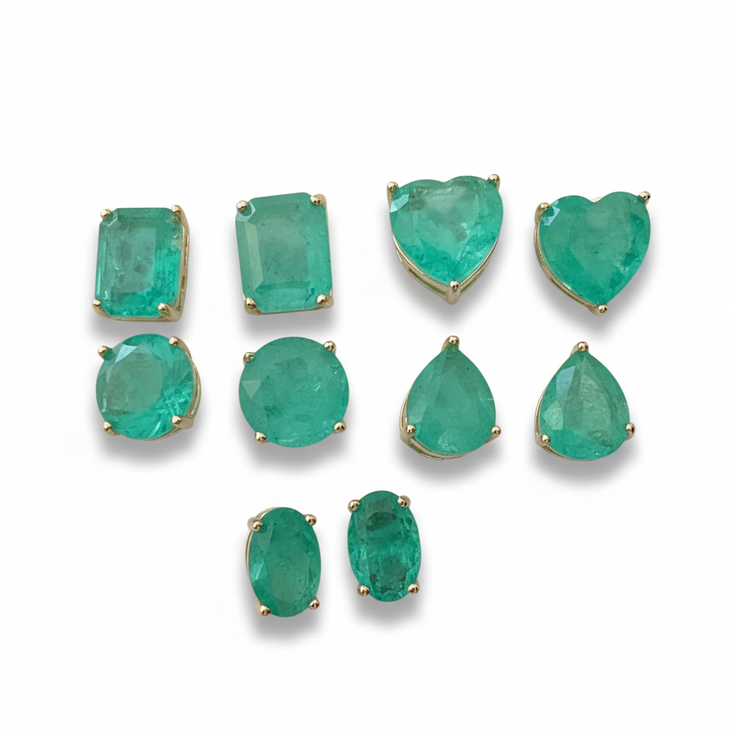 Aretes Shapes Emerald lab 1.2 cm