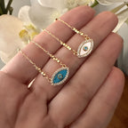 Cadena evil eye nacar o turquesa