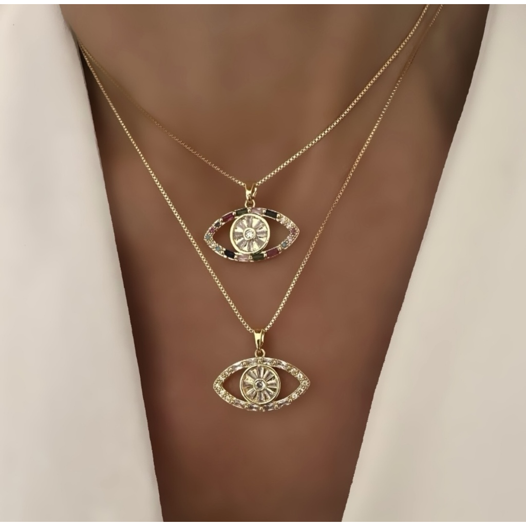 Cadena evil eye colors o white