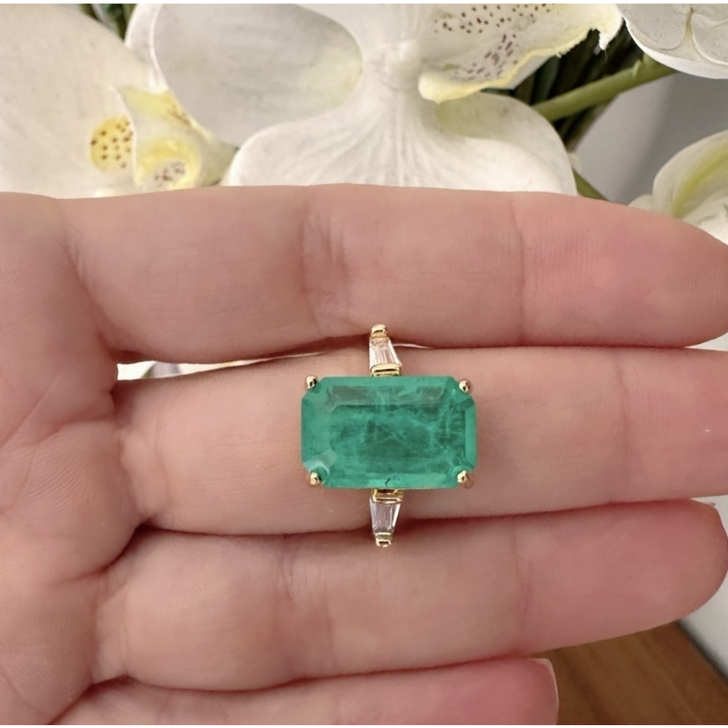 Anillo sq emerald lab talla 7