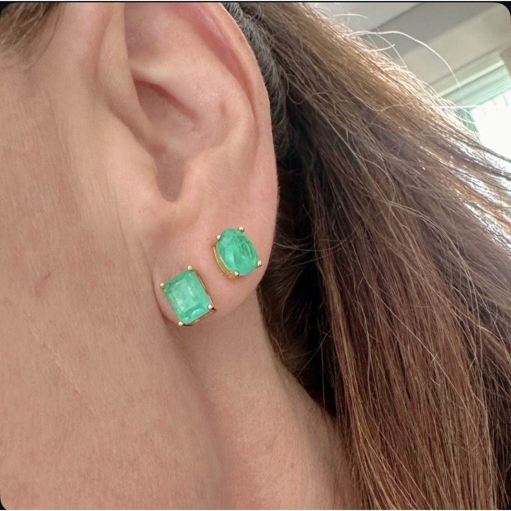 Aretes Shapes Emerald lab mini