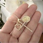 Cadena Virgen María cross mini o Virgen de Guadalupe charms