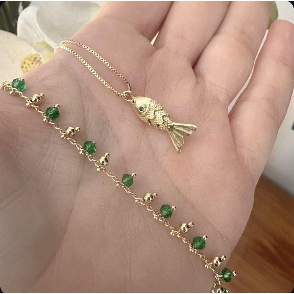 Choker Emerald o cadena Fish