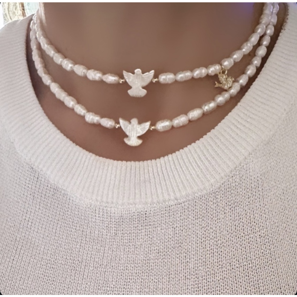 Choker Espiritu Santo con dije mini o sin dije min