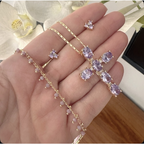 Choker o cadena cross lila