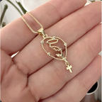 Cadena Virgen María cross mini o Virgen de Guadalupe charms