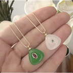 Cadena cuarzo cristal o jade