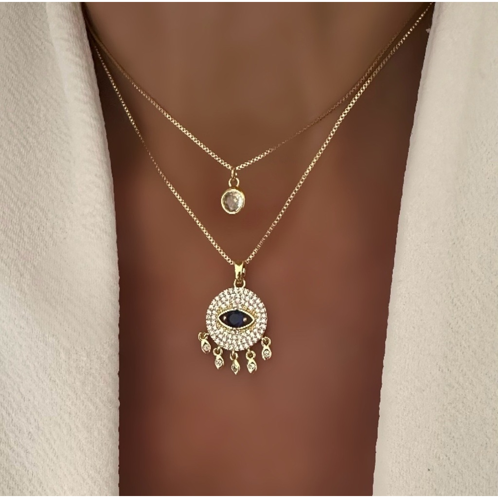 Cadena cz o evil eye chandelier