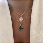 Cadena trébol nacar o black o malaquita