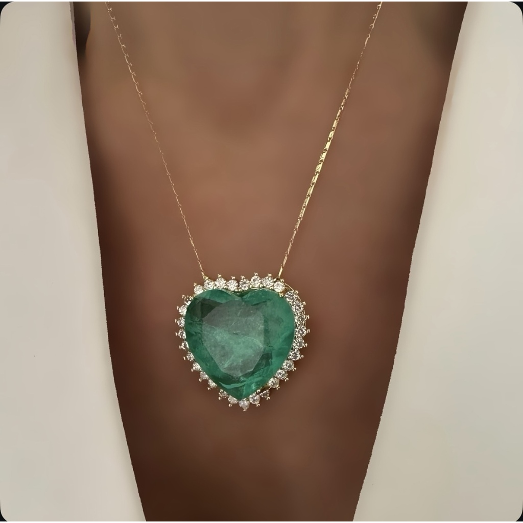 Cadena heart Emerald lab big glam