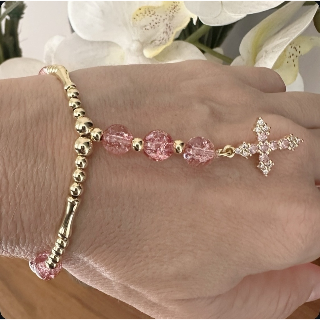 Pulsera cross pink