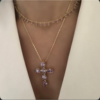 Choker o cadena cross lila