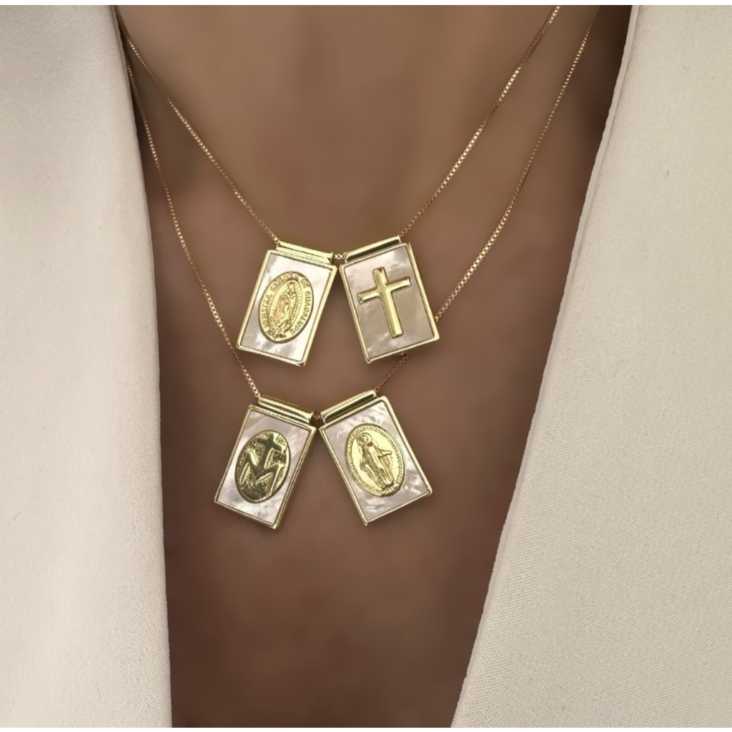 Escapulario Virgen Milagrosa o Virgen de Guadalupe o San Benito