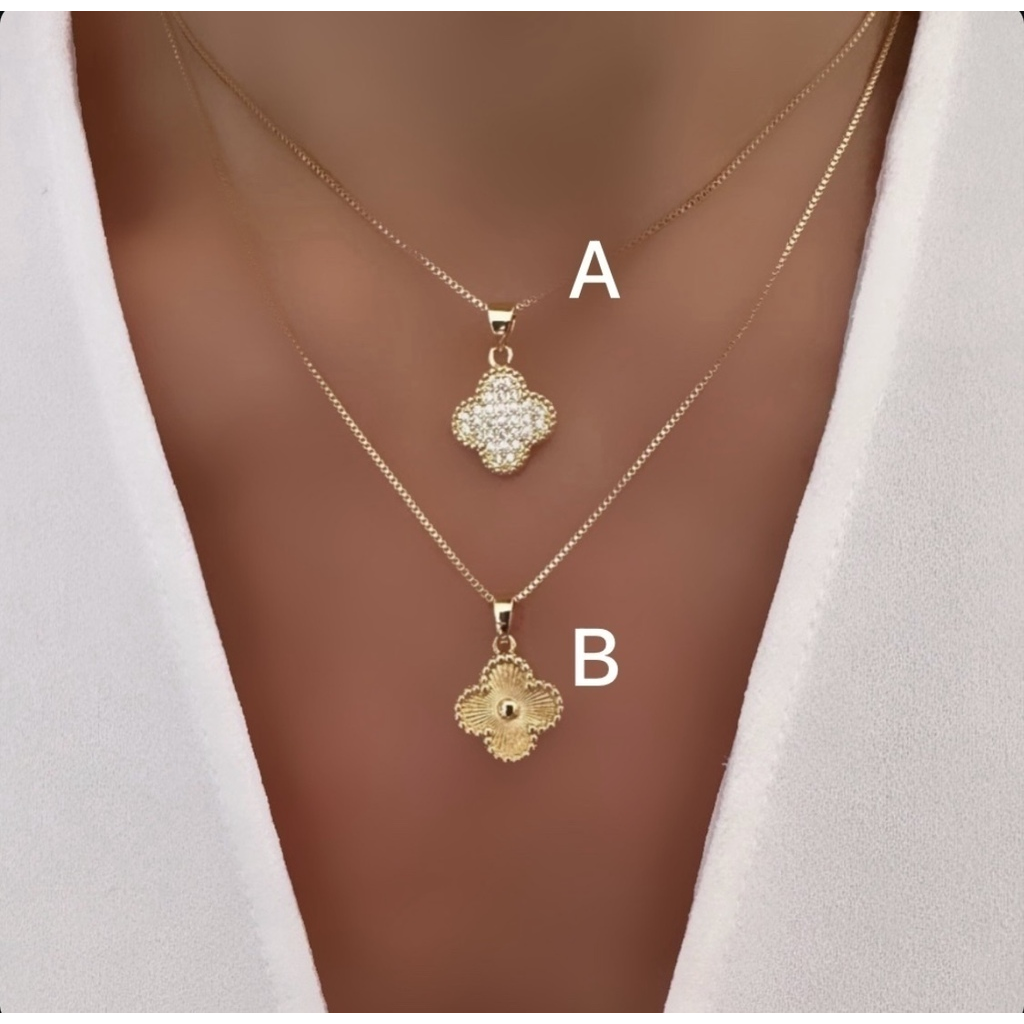 Cadena trébol gold o cz