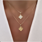 Cadena trébol gold o cz