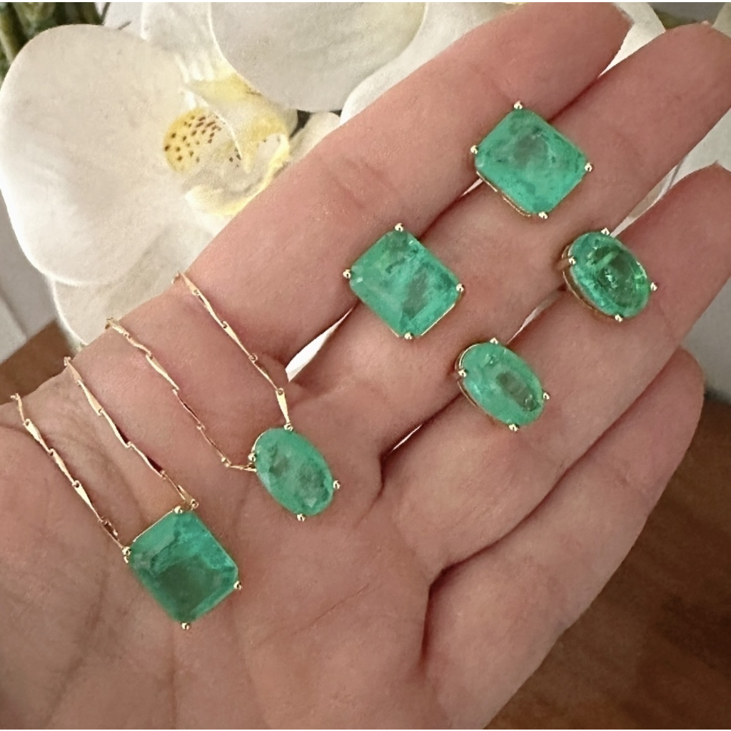 Aretes afrodita Emerald oval o square