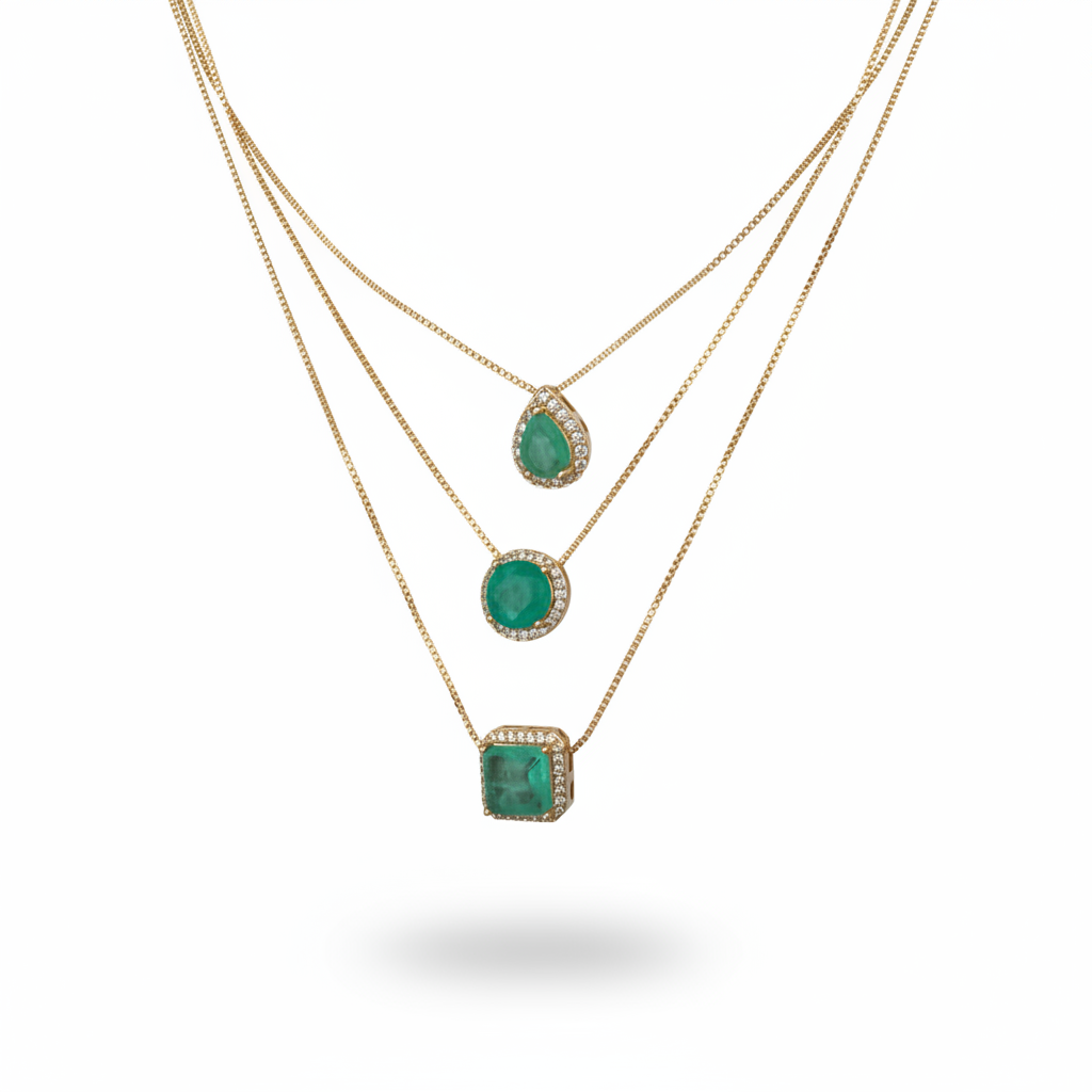 Cadenas Shapes cz Emerald lab