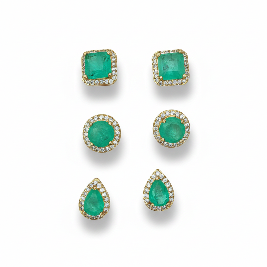 Aretes Emerald lab cz 1.2 cm