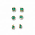 Aretes Emerald lab cz 1 cm